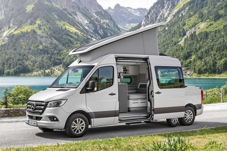 Le bonheur est dans le van aménagé avec ce nouveau modèle de 5,99m très chic : au programme, un maxi lit arrière et un cabinet de toilette modulable !.jpg